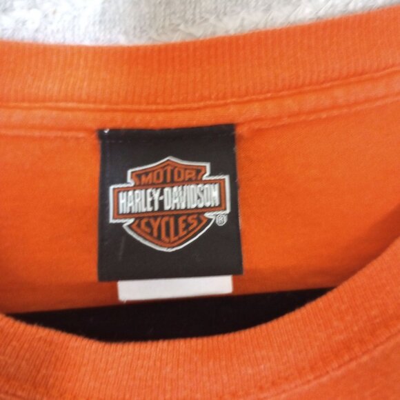 Harley-Davidson Shirt Screamin Eagle Racing Long Sleeve Orange Tee 3XL - Picture 3 of 5